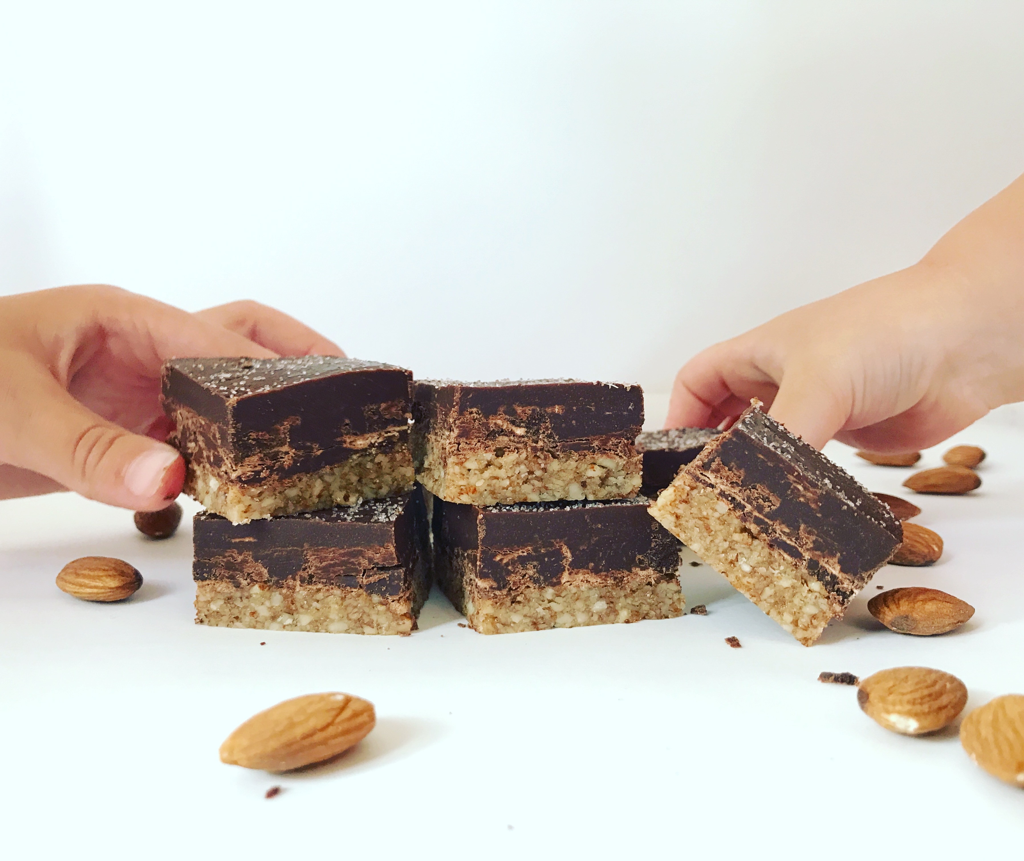 Chocolate Almond Peanut Butter Bars Girl Meets Kitchen
